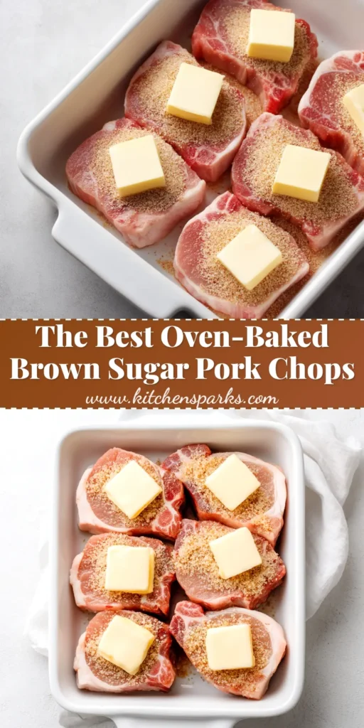 A close-up of juicy, pan-seared brown sugar pork chops in a cast-iron skillet, covered in a bubbling caramelized glaze.