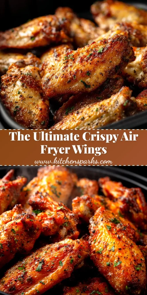 Extra crispy Air Fryer Chicken Wings piled on a platter, ready to be eaten. The skin is golden brown and visibly crunchy, perfect for game day.