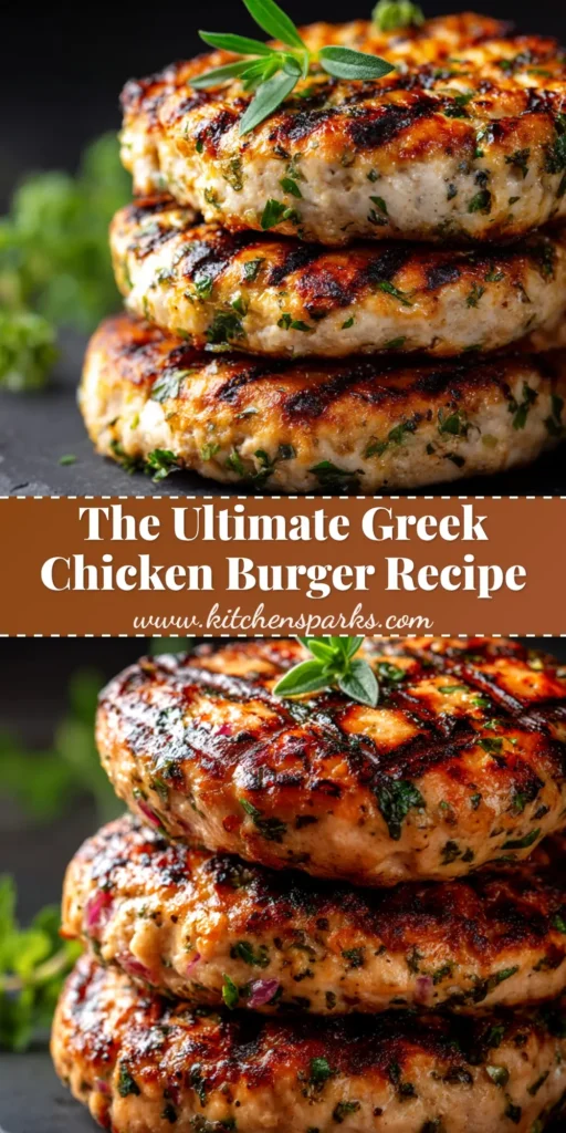 A juicy Greek Chicken Burger served on a toasted brioche bun and topped with creamy tzatziki sauce, fresh lettuce, and tomato slices. The ultimate healthy and flavorful burger recipe.