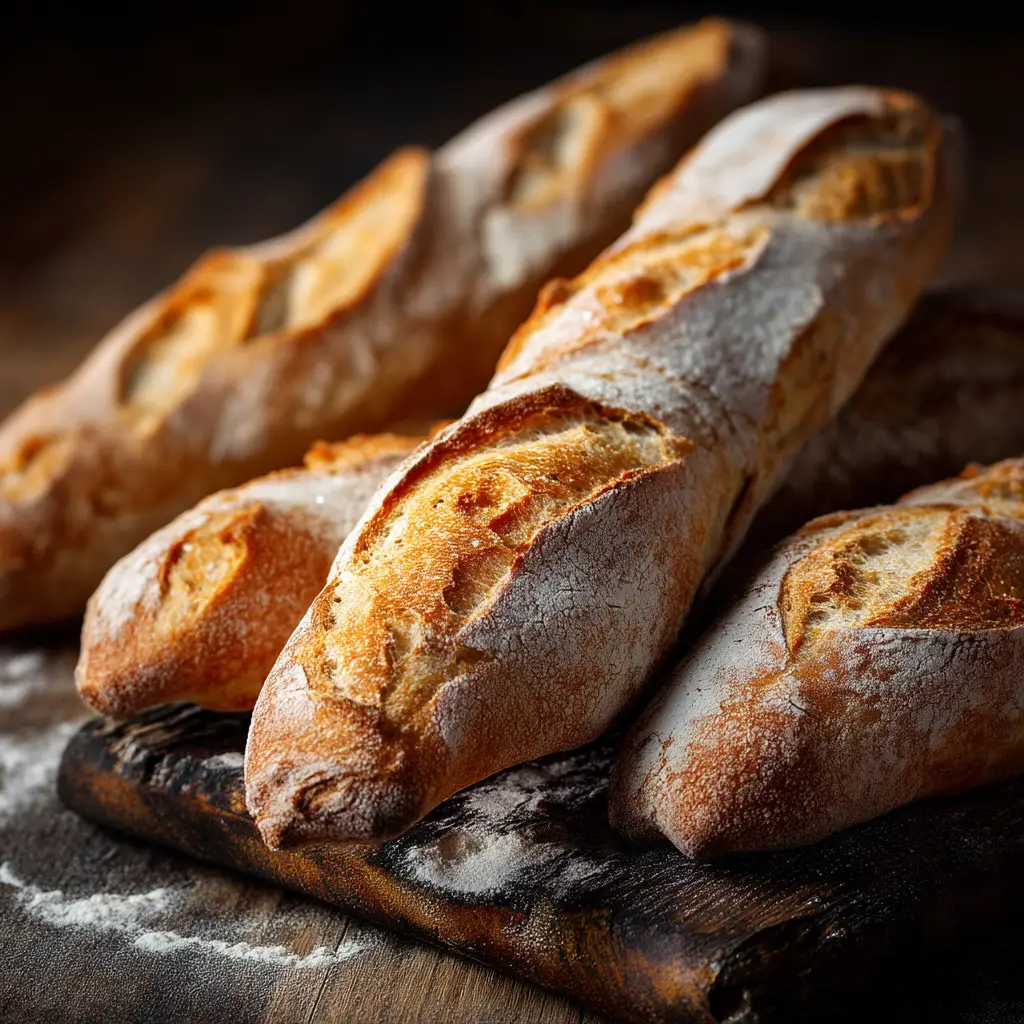 A hand scoring the top of a shaped baguette dough with a blade before baking.