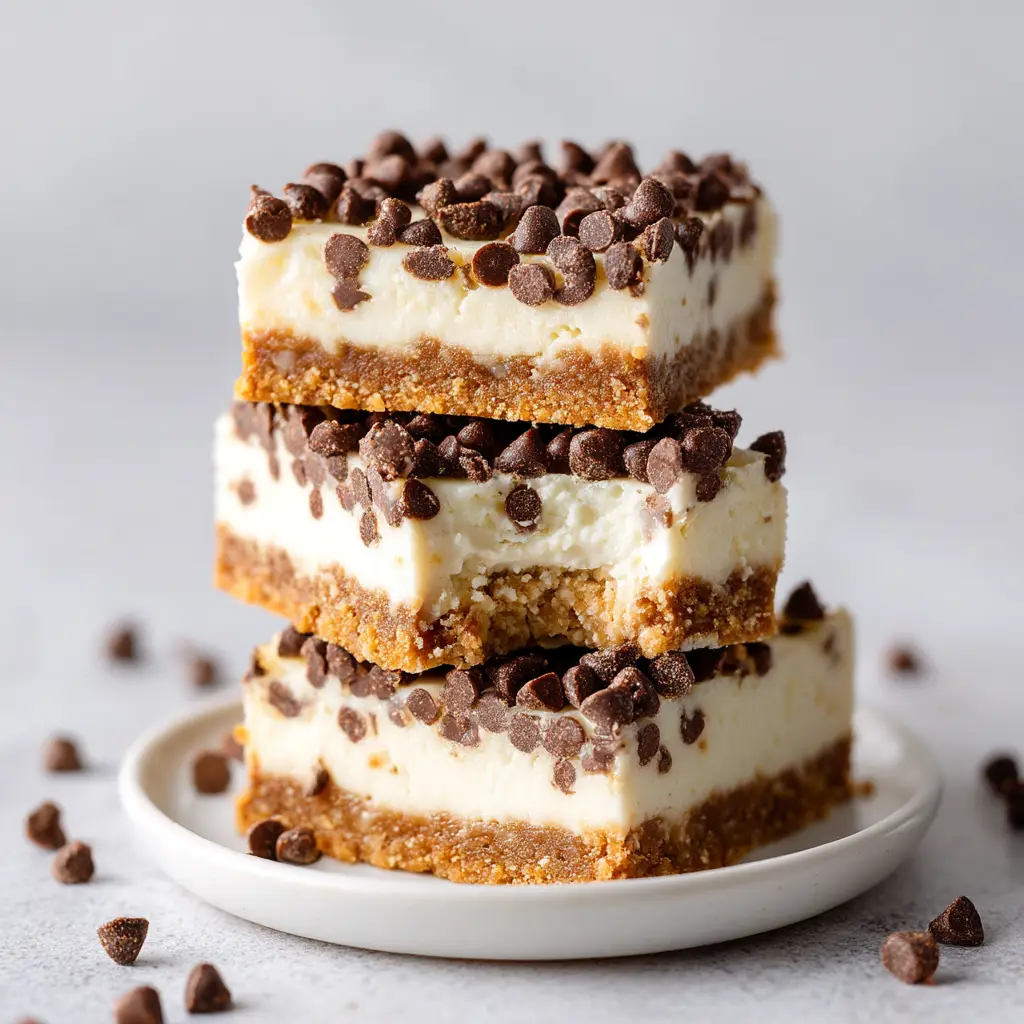 A 9x13 pan of freshly baked Cannoli Cheesecake Bars, cooled and ready to be sliced and served. An easy dessert for a crowd.