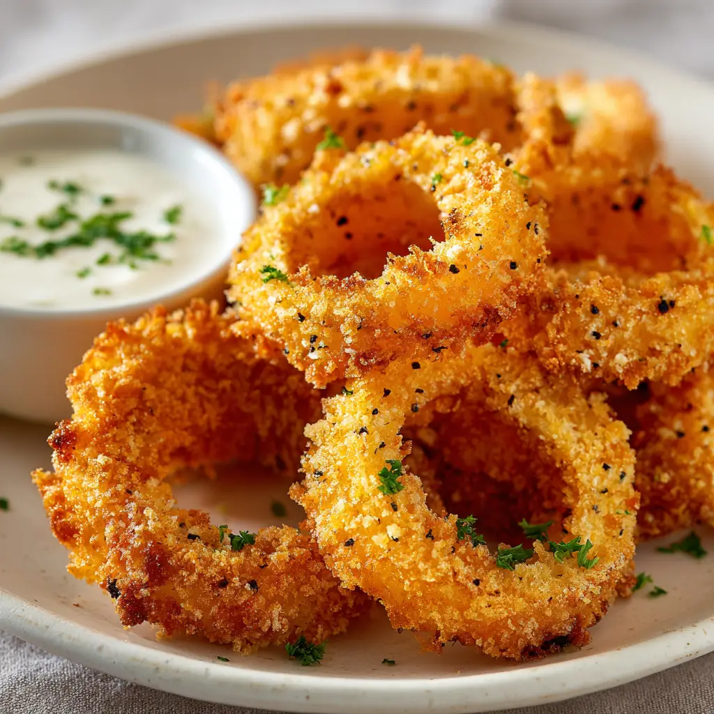 A close-up view showing the thick panko breadcrumb coating with visible flecks of coarse black pepper and sea salt on the hollow pale-yellow pepper centers.