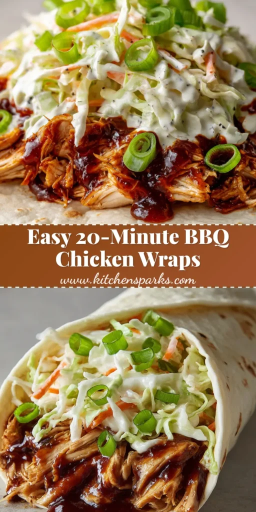 BBQ Chicken Coleslaw Wraps: The Ultimate Smoky and Crunchy Handheld Meal 4 A close-up handheld view of BBQ Chicken Coleslaw Wraps showing the glossy dark sauce and creamy white ranch slaw inside a soft tortilla.