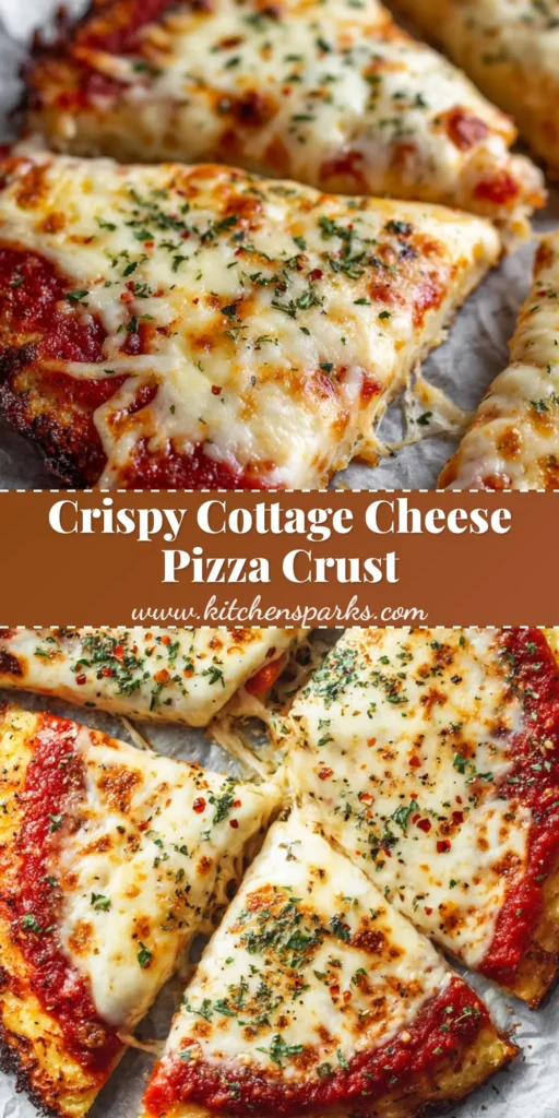 A close up view of a freshly baked pizza with a thin, golden brown cottage cheese pizza crust, sliced into triangles.