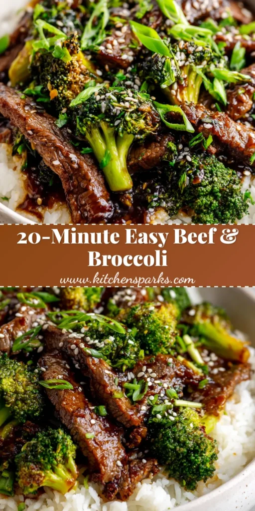 A close up of a delicious Beef and Broccoli Recipe served in a shallow white ceramic bowl over steamed white rice.