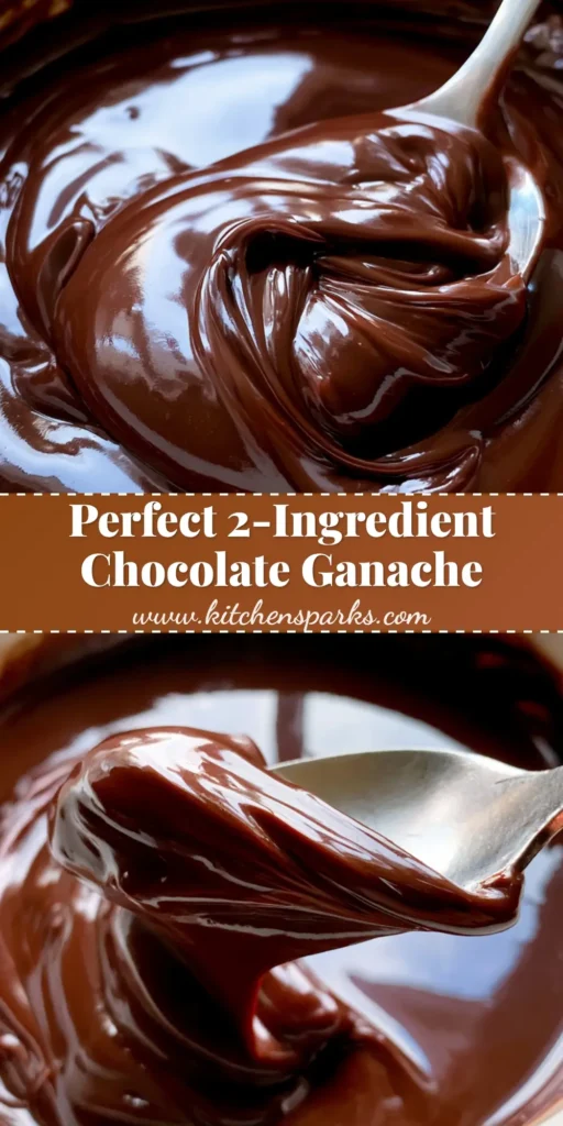 Chocolate Ganache Recipe: The Ultimate Guide to a Velvety, Glossy Finish 4 A thick ribbon of glossy dark chocolate ganache being lifted by a silver spoon in a white bowl. (Chocolate Ganache Recipe)