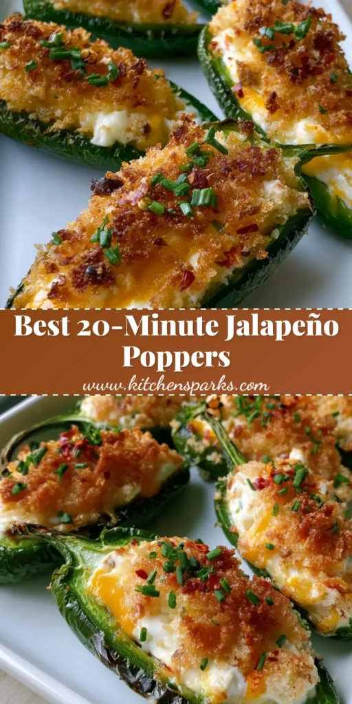 A close-up of Creamy Jalapeño Poppers with blistered green skins and a golden-brown panko crust on a white plate.