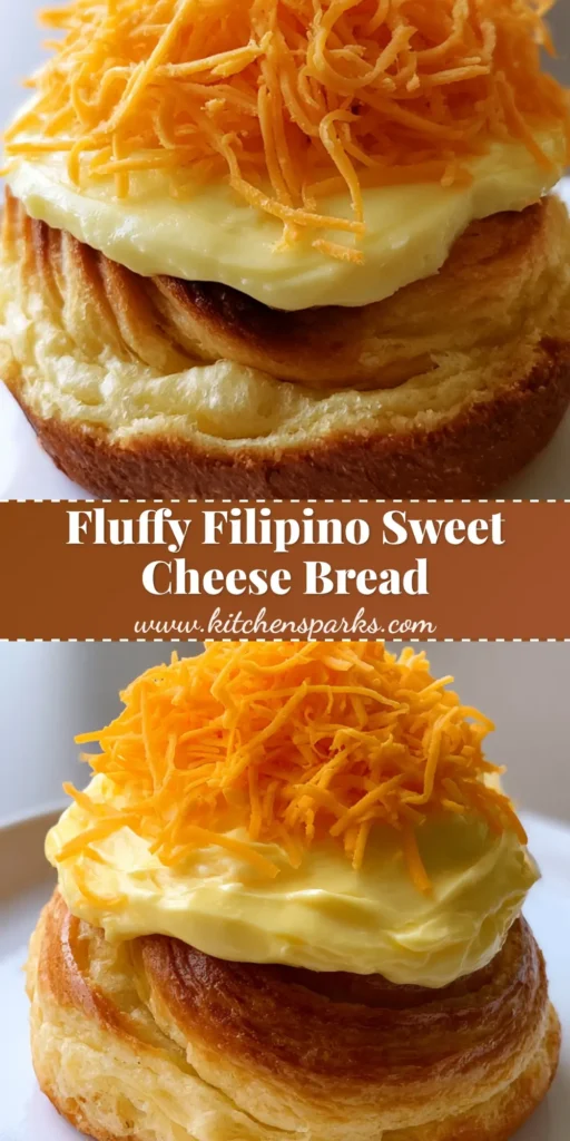 Filipino Ensaymada Recipe: The Fluffiest Spiraled Brioche with Rich Buttercream 3 A close-up of a golden-brown spiraled brioche bun topped with pale yellow frosting and orange cheddar cheese. (Filipino Ensaymada Recipe)