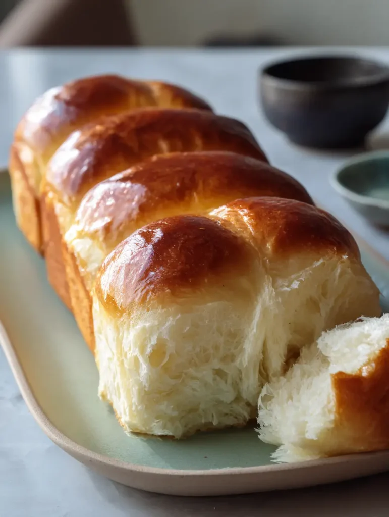 A torn Homemade Hot Dog Bun revealing a snowy white, airy, and pillowy interior crumb structure.