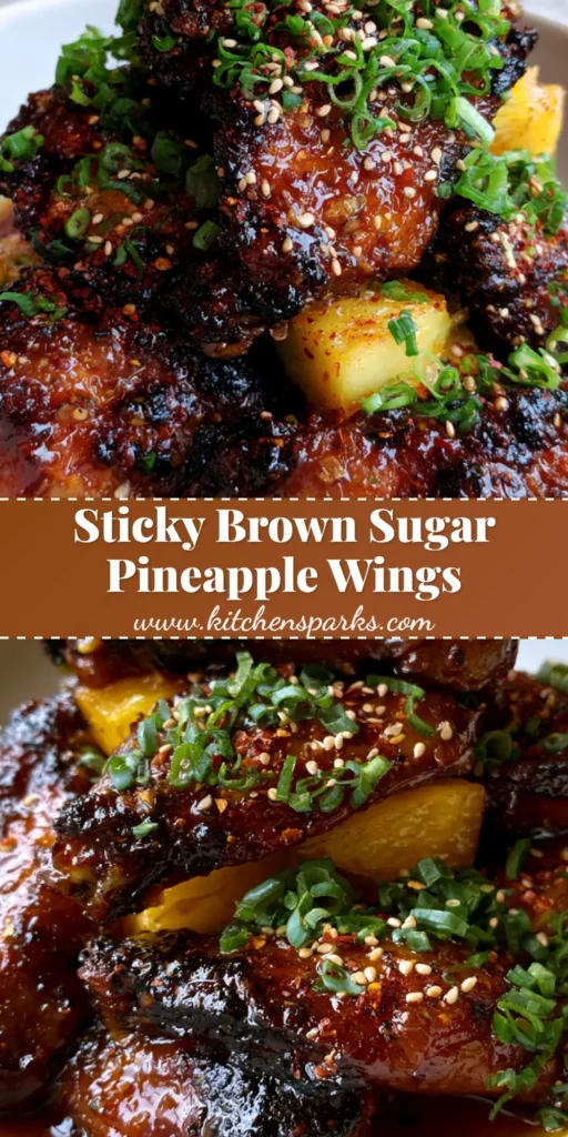 Brown Sugar Pineapple Wings: The Ultimate Sticky Amber Glaze Recipe 4 A tall stack of Brown Sugar Pineapple Wings in a white bowl showing charred skin and amber glaze.