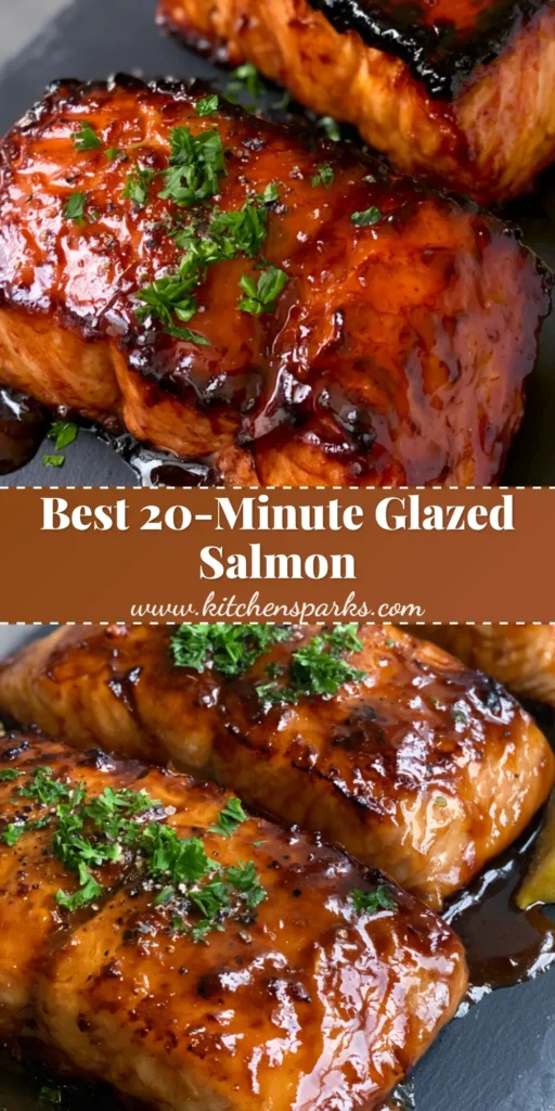Three thick Atlantic salmon fillets with a charred brown sugar glaze on a dark slate platter. (Brown Sugar Glazed Salmon)
