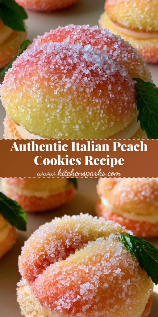 A handheld smartphone photo of Italian Peach Cookies encrusted in granulated white sugar with a fresh mint leaf garnish. (Italian Peach Cookies)