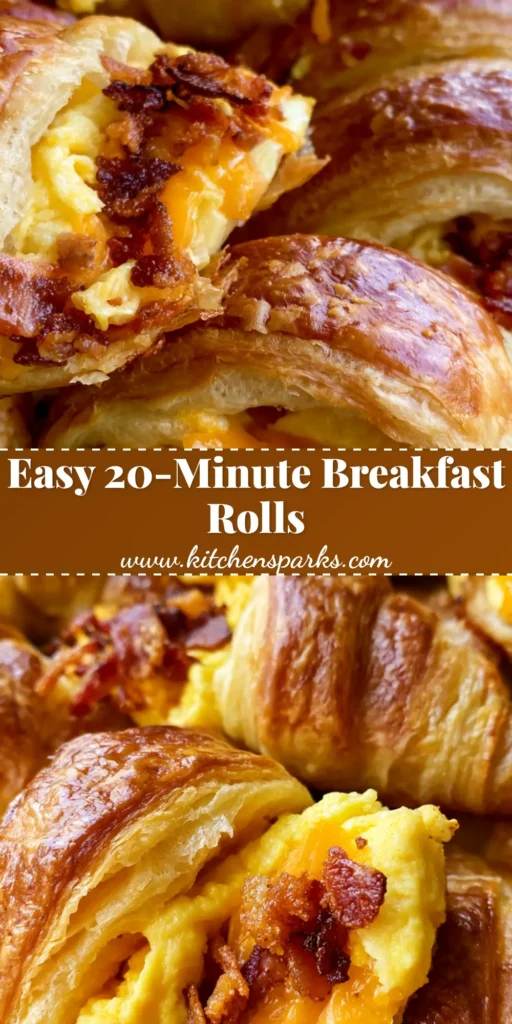 Bacon Egg and Cheese Crescent Rolls: The Ultimate Flaky Breakfast Pastry 4 A close-up shot of golden-brown Bacon Egg and Cheese Crescent Rolls on a plate with visible layers and melted cheese.