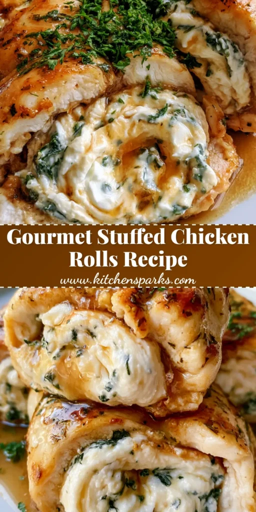 Herbed Ricotta Stuffed Chicken: The Ultimate Golden-Brown Dinner 4 Sliced Herbed Ricotta Stuffed Chicken rolls on a white plate, showing the creamy herb center and golden-brown seared exterior with a translucent glaze.