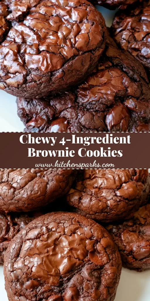 Brownie Mix Cookies: The Ultimate Fudgy Recipe with Glossy Crinkle Tops 4 A stack of thick chocolate brownie mix cookies on a white plate showing shiny crackled tops and melted chocolate chips.