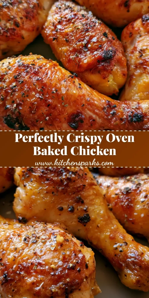 A platter of Crispy Oven Baked Chicken Legs with golden-brown charred skin and dried herb seasoning.